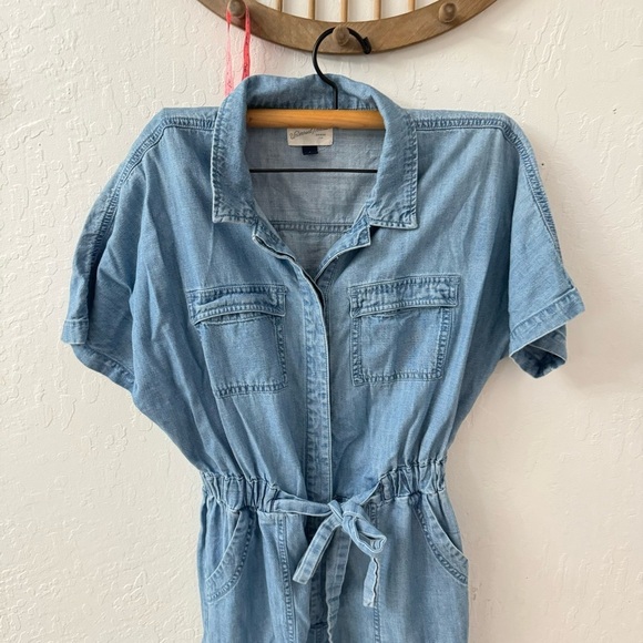 Universal Thread Denim Chambray Boiler Cotton Jumpsuit Size 4 - Picture 4 of 8